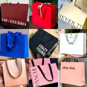 Personalized Shopping Paper Bag with Brand Logo & Rope Handles